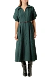 English Factory Button Front Maxi Dress In Green