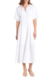 English Factory Button Front Maxi Dress In White