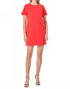 English Factory Button Pointed Mini Dress In Red In Red