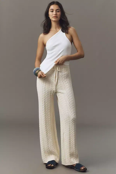 English Factory Cable-knit Pants In White