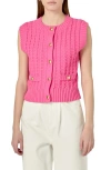 English Factory Cable Sweater Vest In Pink