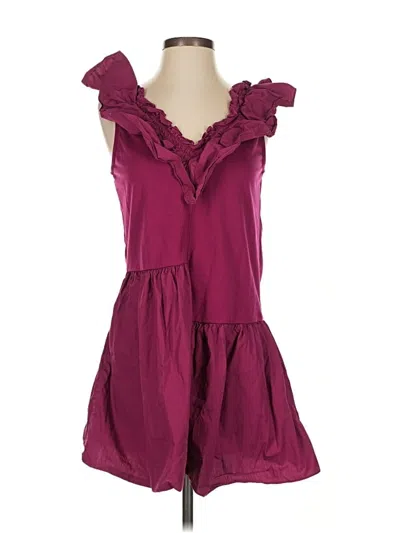 Pre-owned English Factory Casual Dress In Burgundy