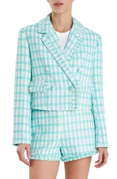 English Factory Check Bouclé Blazer In Mint