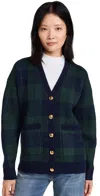 ENGLISH FACTORY CHECK CARDIGAN GREEN MULTI