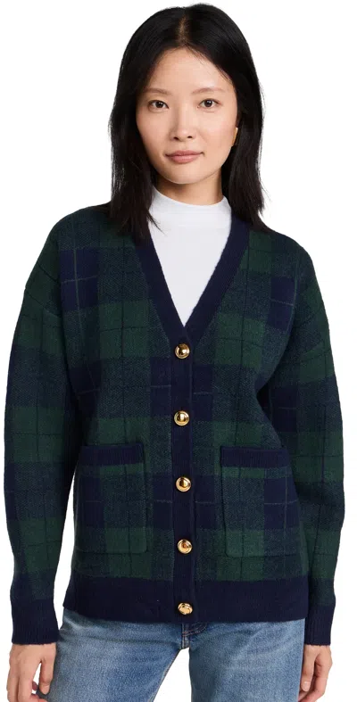English Factory Check Cardigan Green Multi