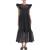 English Factory Check Organza Dress In Black
