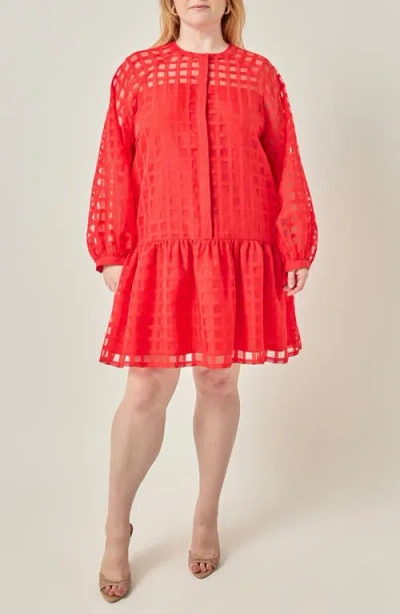 English Factory Check Organza Minidress In Red