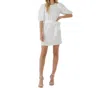 English Factory Check Print Mini Dress In White In White