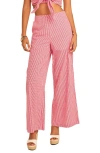 English Factory Check Wide Leg Pants In Pink
