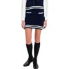 English Factory Chenille Miniskirt In Navy/white