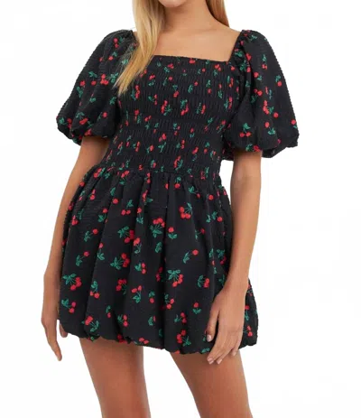 English Factory Cherry Mini Dress In Multi