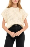 English Factory Chunky Cap Sleeve Sweater In Ivory