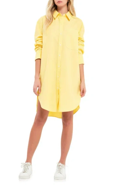 English Factory Classic Collar Shirtdress In Yellow