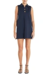 English Factory Collar Shift Minidress In Navy