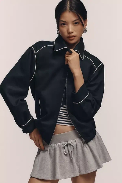 English Factory Collared Bomber Jacket In Blue