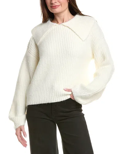 English Factory Collared Rib Chunky Sweater In White