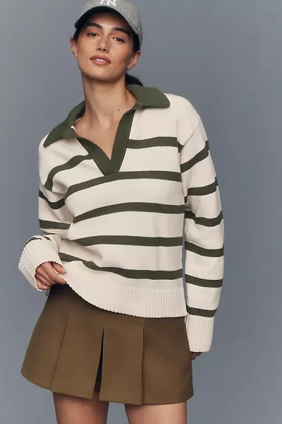 English Factory Collared Sweater In Green