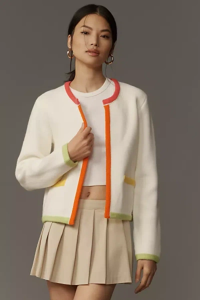 English Factory Colorblock Cardigan Sweater In Multicolor