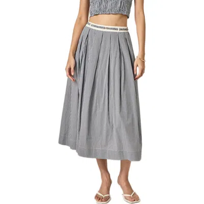 English Factory Colorblock Plaid Maxi Skirt In Blue