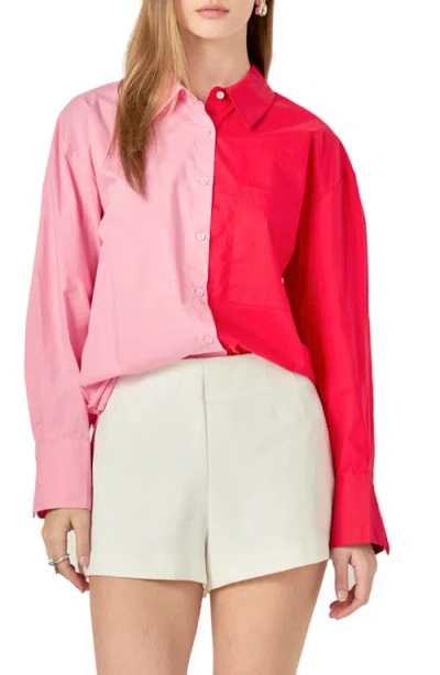 English Factory Colorblock Shirt In Pink