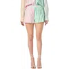 English Factory Colorblock Stripe Cotton Shorts In Pink Multi