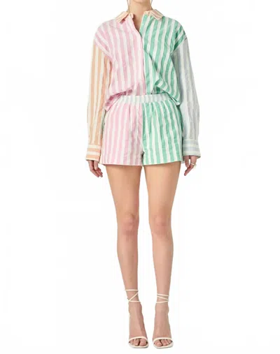ENGLISH FACTORY COLORBLOCK STRIPE SHIRT IN MULTI