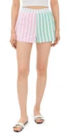 English Factory Colorblock Stripe Cotton Shorts In Multi