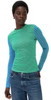English Factory Colorblock Striped Tee Green Multi