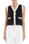 English Factory Colorblock Sweater Vest In Black
