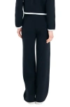 English Factory Contrast Detail Sweater Knit Pants In Black/white