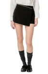 English Factory Contrast Faux Wrap Mini Skort