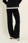 English Factory Contrast Stripe Detail Knit Pants In Black/ Beige