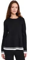 English Factory Contrast Stripe Knit Set In Black In Black