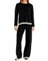 English Factory Contrast Stripe Knit Set In Black