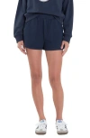 English Factory Cotton Blend Rib Dolphin Shorts In Navy