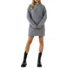 English Factory Cozy Crewneck Long Sleeve Sweater Dress In Heather Grey