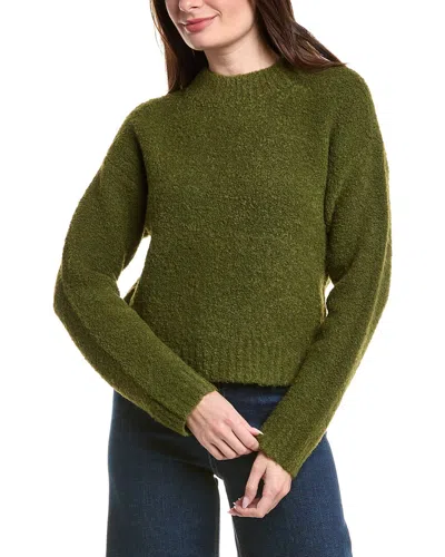 English Factory Cozy Round Neck Wool-blend Sweater In Green