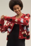 English Factory Crew-neck Heart Icon Cardigan Sweater In Multi