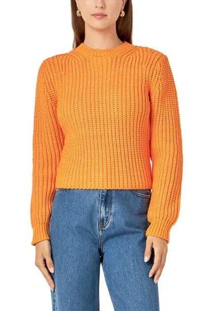 English Factory Crewneck Crop Sweater In Orange