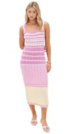 English Factory Stripe Pointelle Sweater Midi Dress