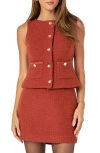 English Factory Crop Tweed Vest In Rust