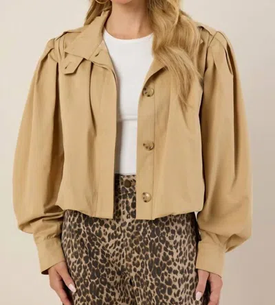 English Factory Cropped Trench Jacket In Tan/beige In Neutral