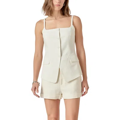 English Factory Cutaway Hem Vest In White