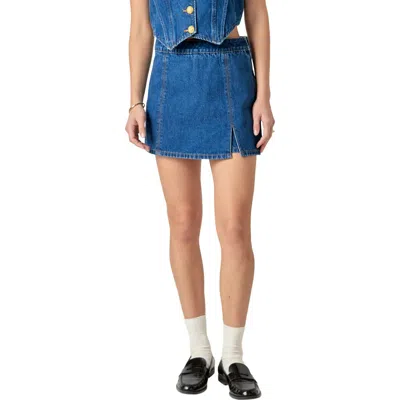 English Factory Denim Mini Skort In Dark Denim