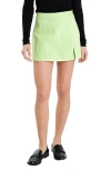 English Factory Women's High-waisted Denim Mini Skort In Lime