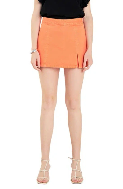 English Factory Denim Mini Skort In Orange