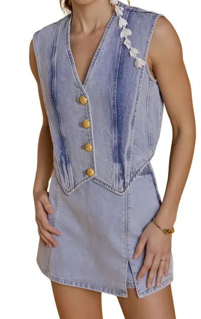 English Factory Denim Vest In Light Denim