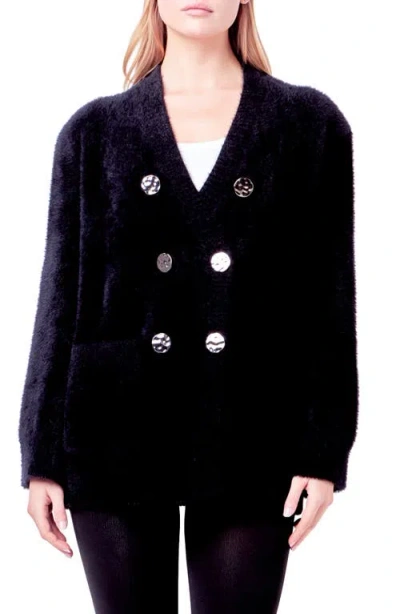 English Factory Double Breasted Cardigan In Black