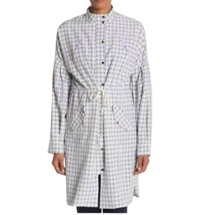 English Factory Double Duty Shirt Dress And Jacket In Grey, White In Multi