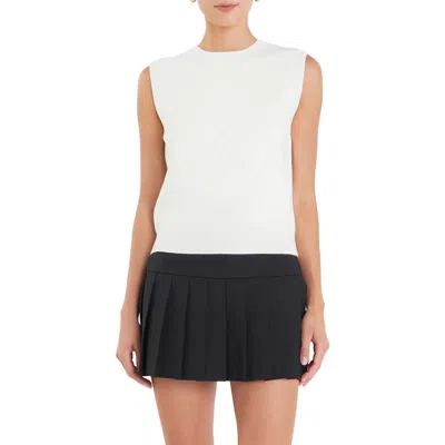 English Factory Embossed Monogram Sleeveless Sweater Shell In Ivory